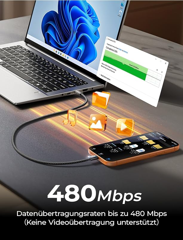USB C Kabel, 240W [2m] PD3.0 Schnellladekabel USB C auf USBC, Nylon Geflochten Ladekabel USB-C Ladegerät für iPhone 17 16 15 Pro Max Samsung Galaxy S25 S24 S23 Pixel 9 iPad Air Pro MacBook usw.