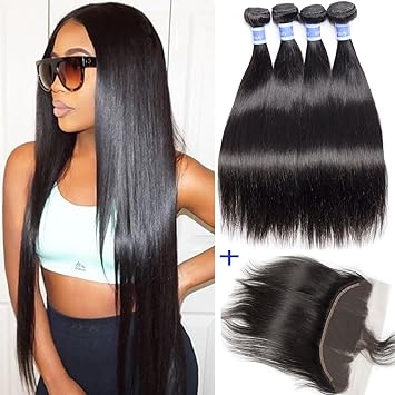 Amazon Com Vipbeauty Brazilian Hair With Frontal Closure