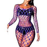 ChiaoLezhee Fishnet Jumpsuit Fits All Size, Rave Outfits Sparkly Rhinestone, Sexy Exotic Dancewear For Women Plus Size