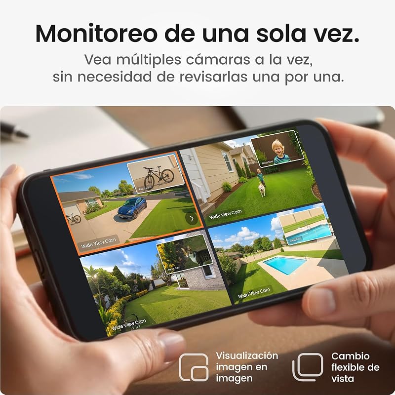 T2 Pro 3K Cámara de Seguridad Exterior Solar inalámbrica Kit 4 Cámaras