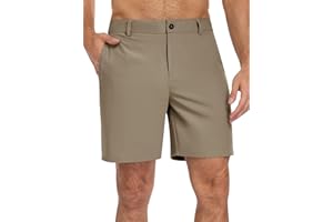 TUREFACE Men's Golf Shorts Flat Front 7 Inch Lightweight Quick Dry Chino Casual with 4 Pockets