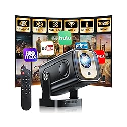 【Built-in Apps】Mini Projector 1080P with WiFi 6