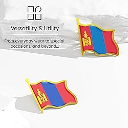 Mongolia Flag Lapel Pin - Enamel Metal National