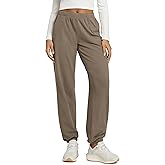 ODODOS Women's Brushed Fleece Jogger Sweatpants – Cozy Warm Adjustable High-Rise Relaxed Lounge Pants with Pockets