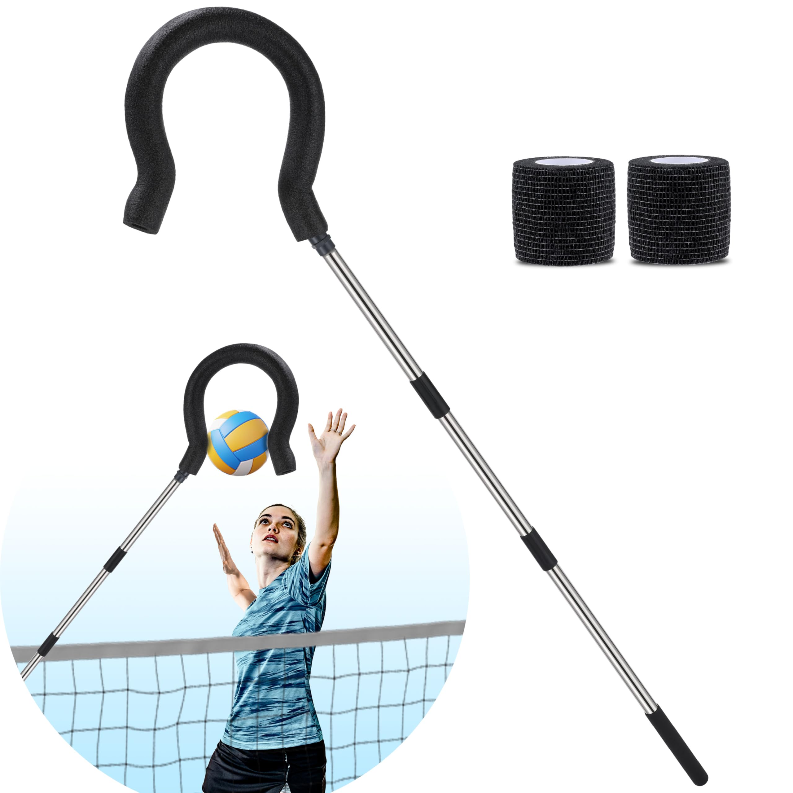 Photo 1 of Volleyball Spike Trainer with Adjustable Height & Real Ball Feel - Hitting Training Equipment for Spiking,Jumping, and Serving Practice -Lightweight,Non-Slip Design/Durable- Perfect for Beginners/Pros