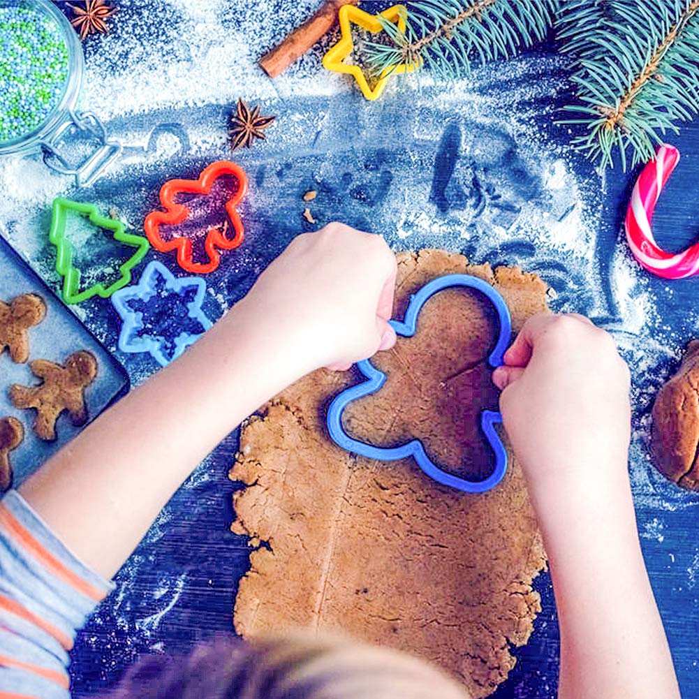 HansGo Christmas Cookie Cutters, 56PCS Gingerbread Man Cookie Cutters Mold Alphabet Cookie Cutters