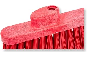 Sparta Plastic Broom Head, Angled, Flagged for Small Debris Indoor, Outdoor, Home, Restaurant, Lobby, Office, 12 Inches, Red