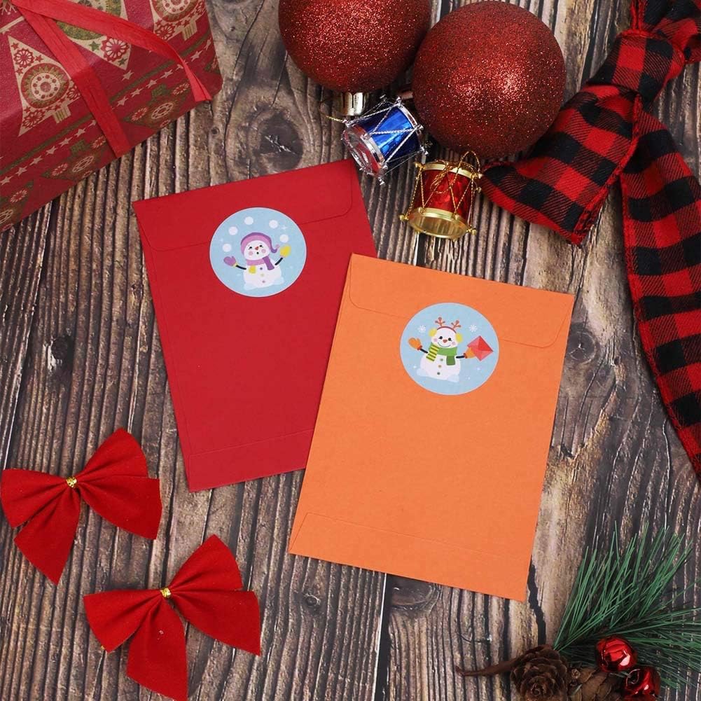 NT-ling Christmas Stickers Christmas Decoration Decorating Gift 1 Roll 500 Posts Assortment Holiday Roll Sticker Santa Snowman Reindeer Stickers for Party Favors Supplies - Image 4