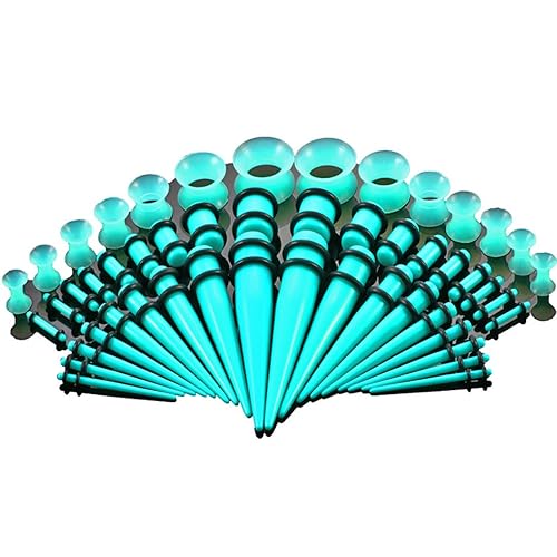 BOOM Dehnstäbe Tunnel Silikon Set - 1.6-10mm Taper Knochenstab Dehset Dehnstab Dehnung Ohr Piercing Stecker 3-12mm Schwarz Ac