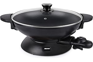 Aroma Housewares AEW-307 Electric Wok, 5 Qt, Black.