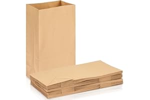 Sukh 30PCS Brown Paper Lunch Bags - Small Snack Grocery Bags Kraft Paper Sandwich Bags Bulk Recyclable Lunch Sacks Baked Good