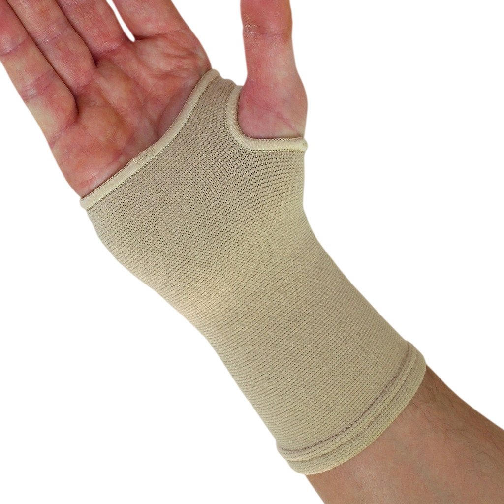 NeoPhysio Medical Grade Elastic Compression Wrist Support, Beige Tubular Sleeve - Medium = 15-17cm