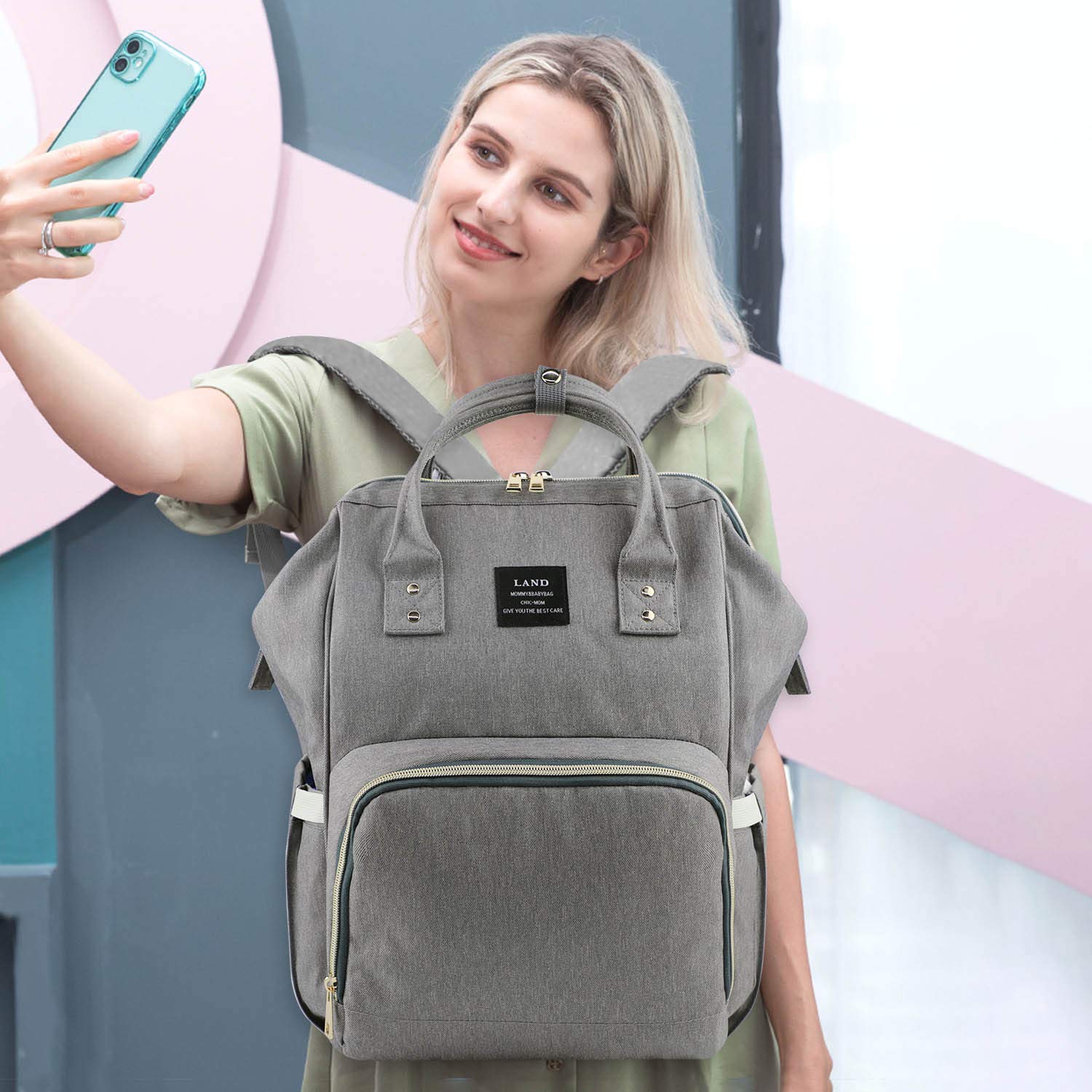 land baby diaper bag large capacity mommy backpack baby nappy tote bags