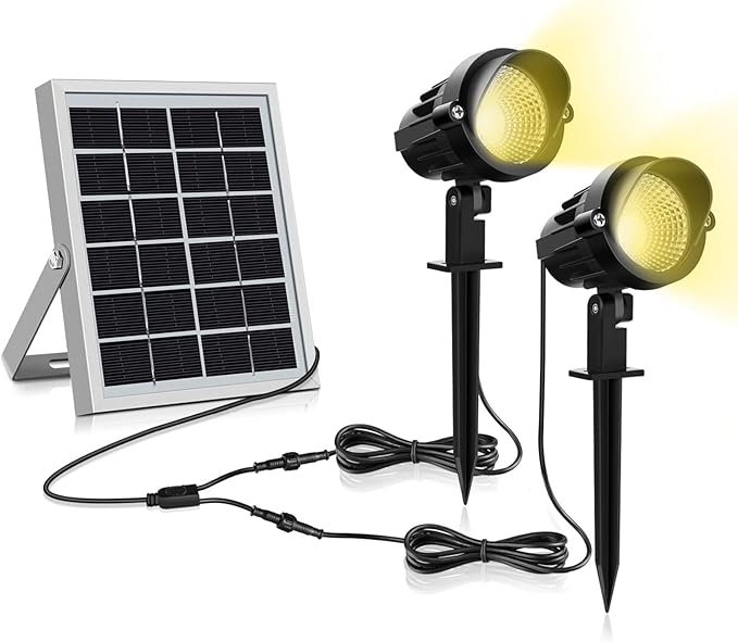 LED Spot Solaire jardin MEIKEE avec Panneau Solaire Puissant 3000mAh