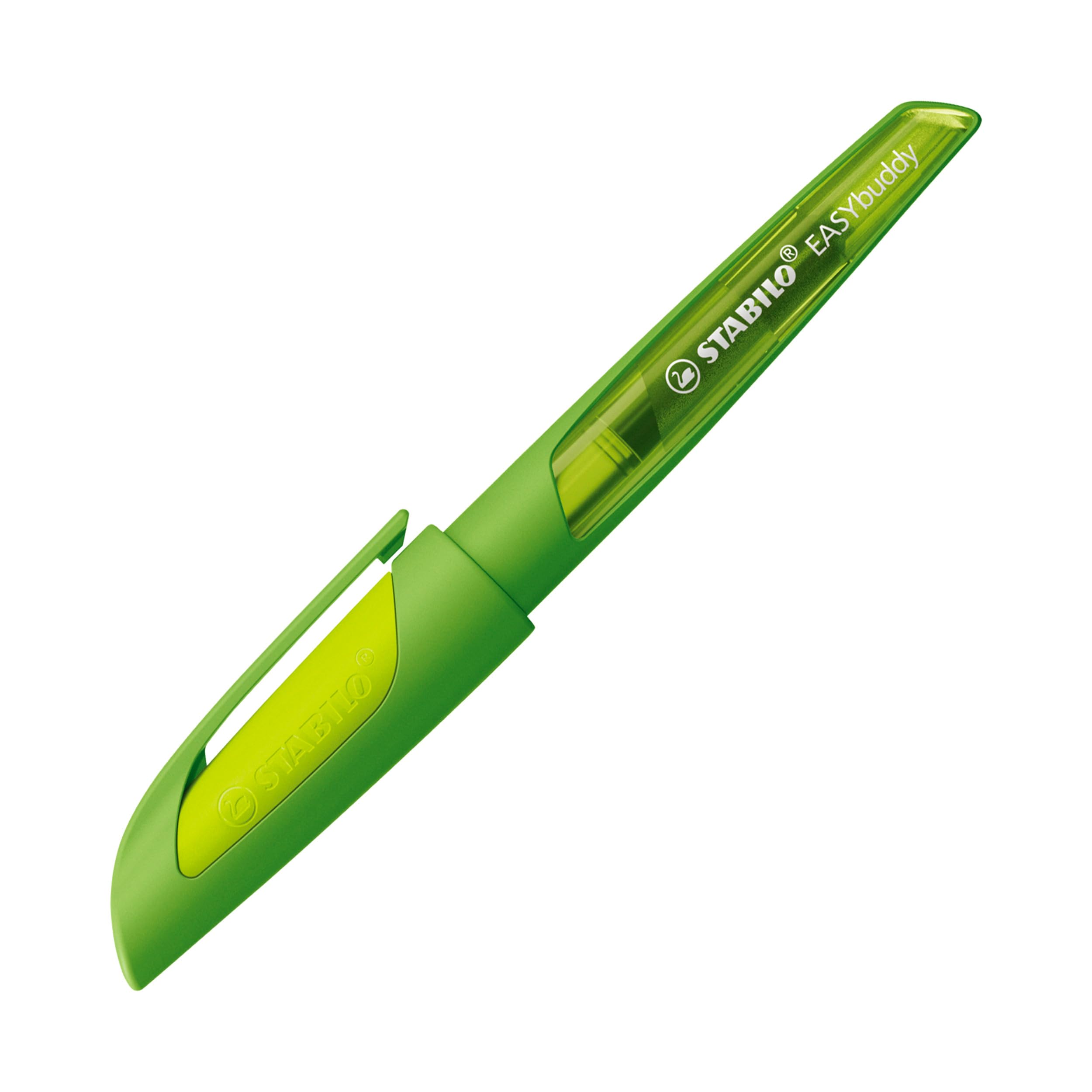 Ergonomic School Fountain Pen - STABILO EASYbuddy - M Nib - Lime/Green