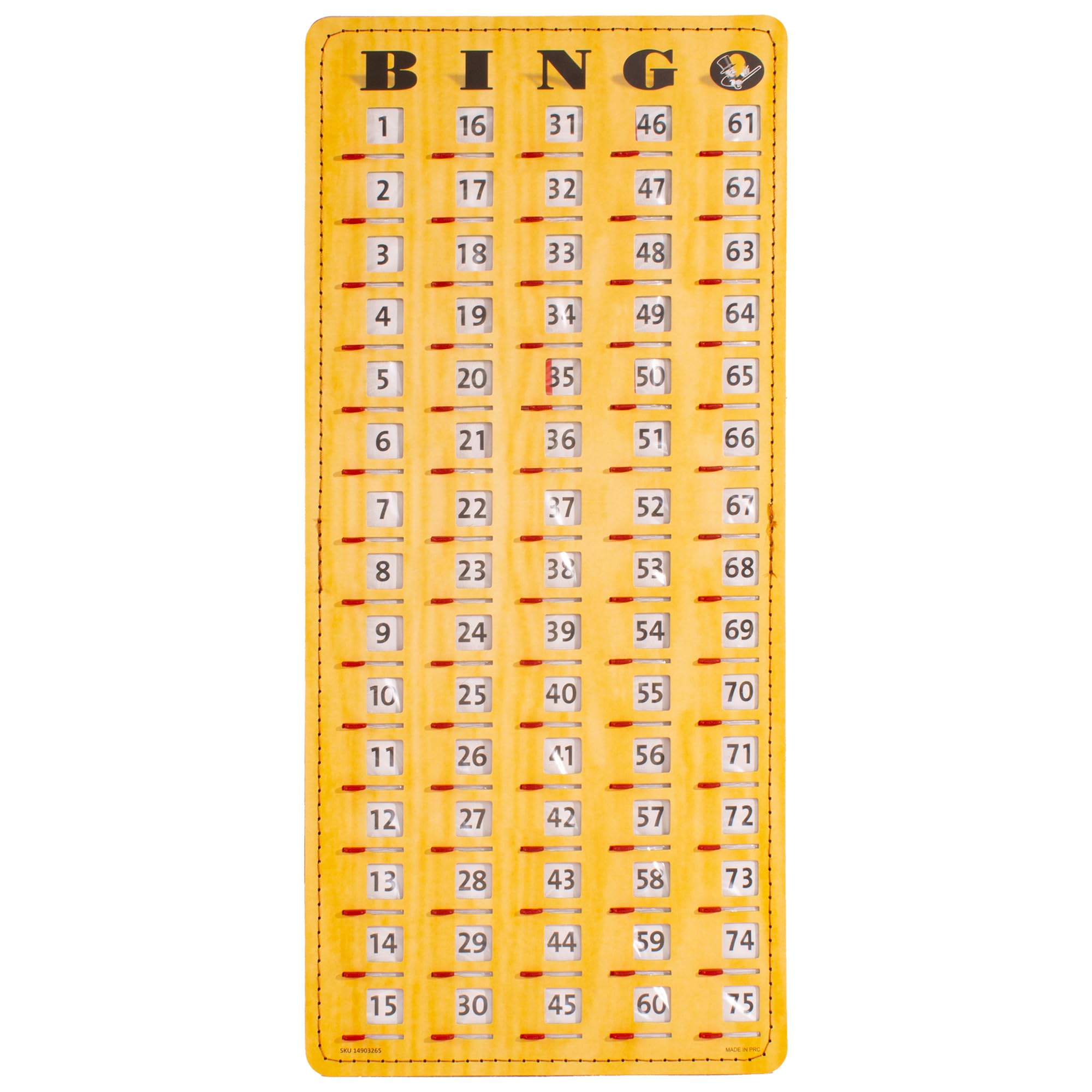 MR CHIPS Tarjeta de bingo maestra con punta de dedo a prueba de atascos con ventanas corredizas Tarjetas de visita de cartón grandes Estilo veteado de madera