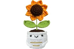 LACKYCC Positive Crochet Sunflowers - Sometimes You Forget You're Awesome - Inspirational Gifts for Women,Men,Emotional Support Crochet,Appreciation Sunflower Gifts for Sister,Best Friend,Coworker,Teacher