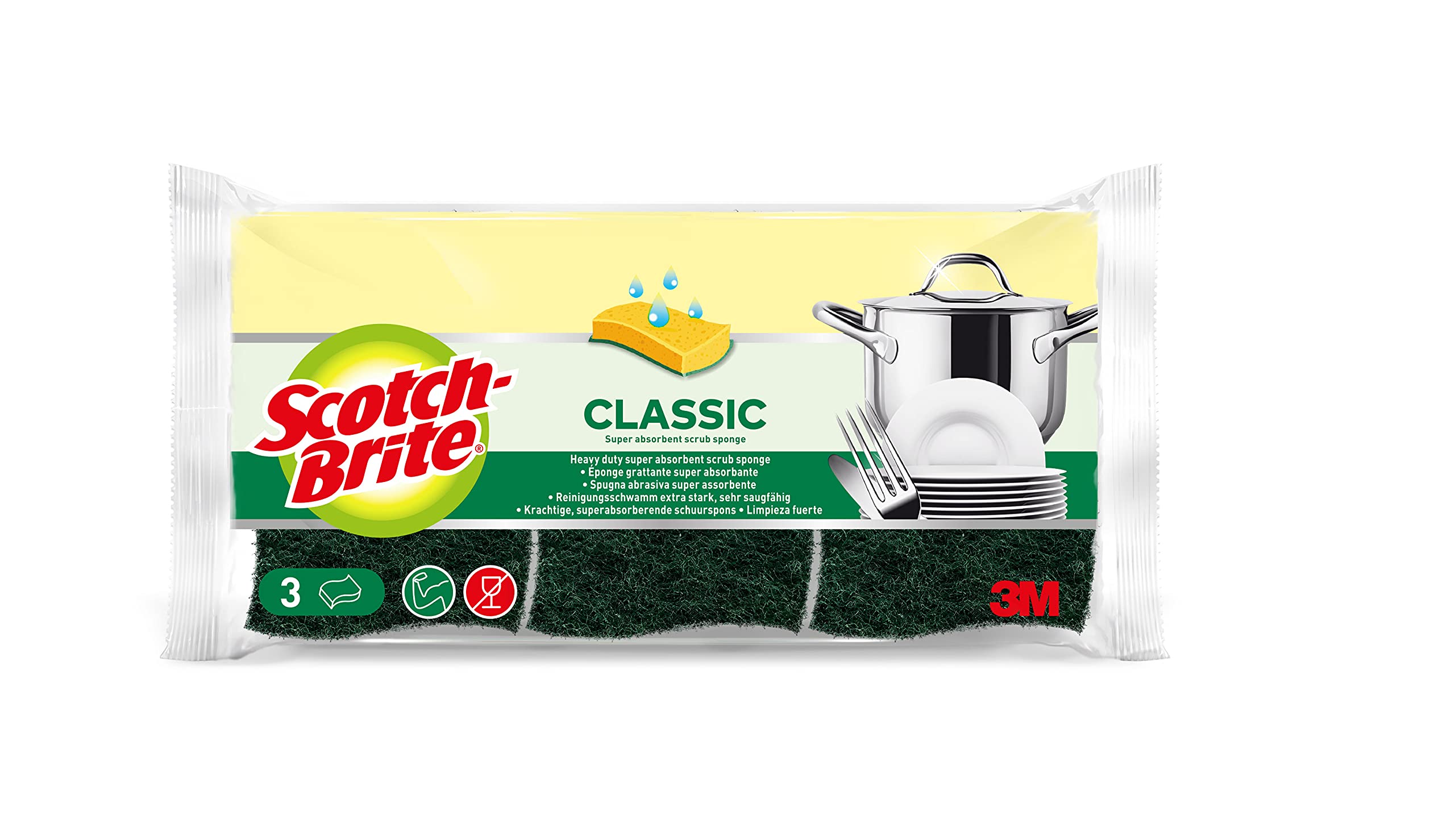 Scotch-Brite Classic Scouring Sponge, Green
