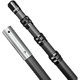 Fzkaly Carbon Fiber Pool Pole, Professional 15 FT Telescoping Swimming Pool Cleaning Pole 4.6 to 15 FT, Ultra-Lightweight 4-Section Adjustable Skimmer Pole for Nets, Brushes, Vacuums – Rustproof