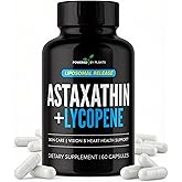Liposomal Astaxanthin 24mg + Lycopene 50mg – 60 Capsules | Potent Antioxidant for Eye, Skin, Heart & Immune Support | Natural MicroAlgae + Carotenoids Complex | Superior Absorption | 2-Month Supply