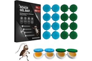 FLODTEEK 16 Pack Cockroach Gel Bait, Highly Effective Roach Gel Bait Indoor Infestation Solution, Fast Acting Cockroach Killer Indoor Home Kitchen Use, Easy to Apply & No Mess Roach Bait, Long-Lasting