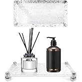 YULEAXIE Acrylic Bathroom Countertop Tray, Modern Style Bathroom Soap Dish and Vanity Organizer