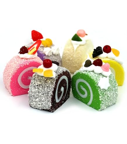 LATRAT Set De 6 Rosquillas Falsas Realistas De Poliuretano, De 6.5x2 Cm, Elásticas Y Suaves, Decoración Para Hogar, Fotografía Y Juegos Infantiles