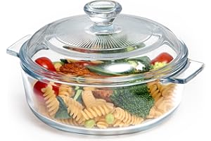 NUTRIUPS Mini Glass Casserole Dish with Lid Oven Safe Covered Round Casserole Dish 6" Glass Microwave Bowls With Lid Casserole Cookware (26oz-Mini)
