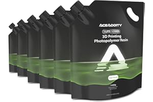 Aceaddity Elite Series 3D Resin 405nm Photopolymer Resin LCD/SLA/DLP UV Curing High Precision 3D Printing Liquid for 8K 3D Printer (Clear Green, 1200g(6 Pack))