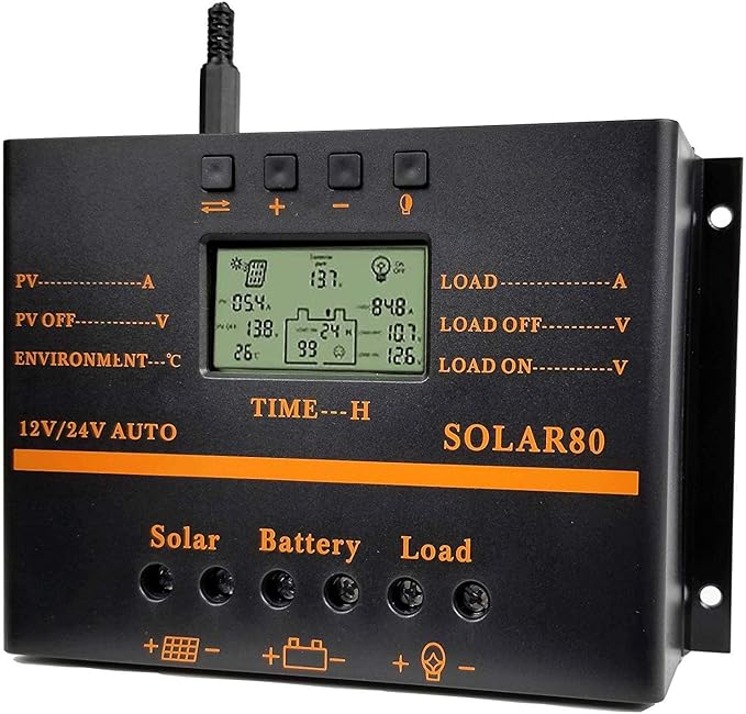 Solar Charge Controller 80A PWM 12V 24V 1920W Solar Panel Charging