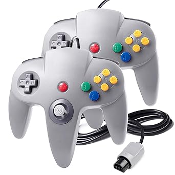 Suily 2 Pack N64 Game Controller Wired Gamepad Joystick Fur