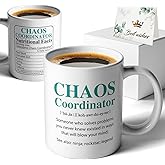 XKZGSZB Chaos Coordinator Funny Double Sided Print Office Home Ceramic Coffee Mug, Gifts for Dad Mom Friend Teacher Doctor Leader Colleague Boss Manger Office, Thank You Gifts for Bosses Day