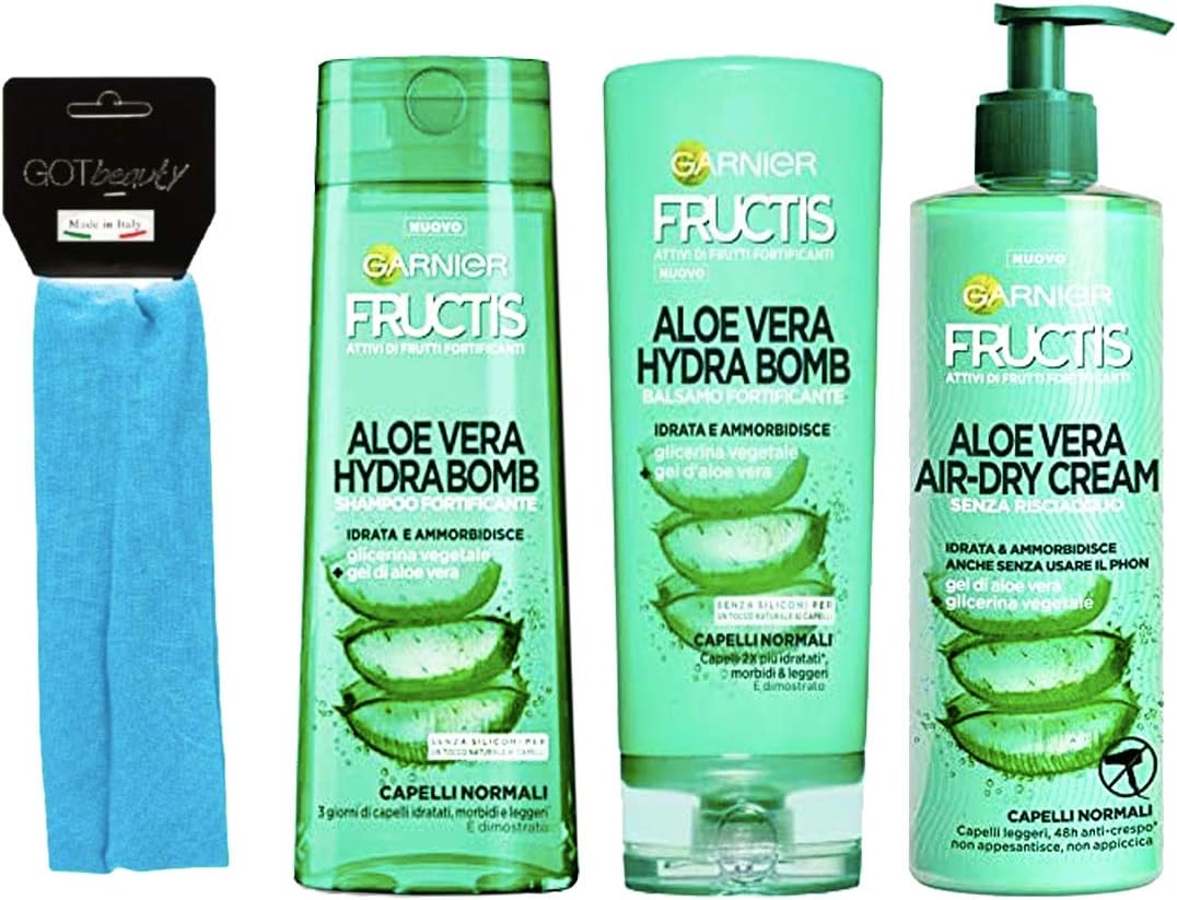 GARNIER FRUCTIS SET ALOE VERA SHAMPOO 250 ML + BALSAMO 250 ML + AIR