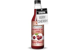 Syruvia Snow Cone Syrup 12.7oz - Very Cherry Syrup For Shaved Ice, Snow Cones, Slushies, Italian Soda, Popsicles. Kosher, Dairy-Free.