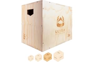 Ultra Fitness Gear Wooden Plyo Box, 31 Plyometric Jump Training Squat, Step Up, Jumps & More Workout Size S, M, L, XL