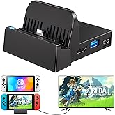 Docking Station for Nintendo Switch/Switch OLED, Ponkor Charging TV Dock, Portable Adapter Charger with USB 3.0 for Nintendo Switch Dock(No Cords)