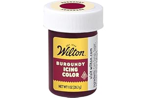Wilton Gel Food Coloring, Highly Concentrated Gel-Based Icing Color for Frosting, Fondant, Batter & Dough, Vibrant & Blendable Cake Decorating Dye, 1 oz., Burgundy