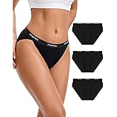 INNERSY Women's Bikini Period Underwear Cotton Menstrual Leakproof Panties 3-Pack