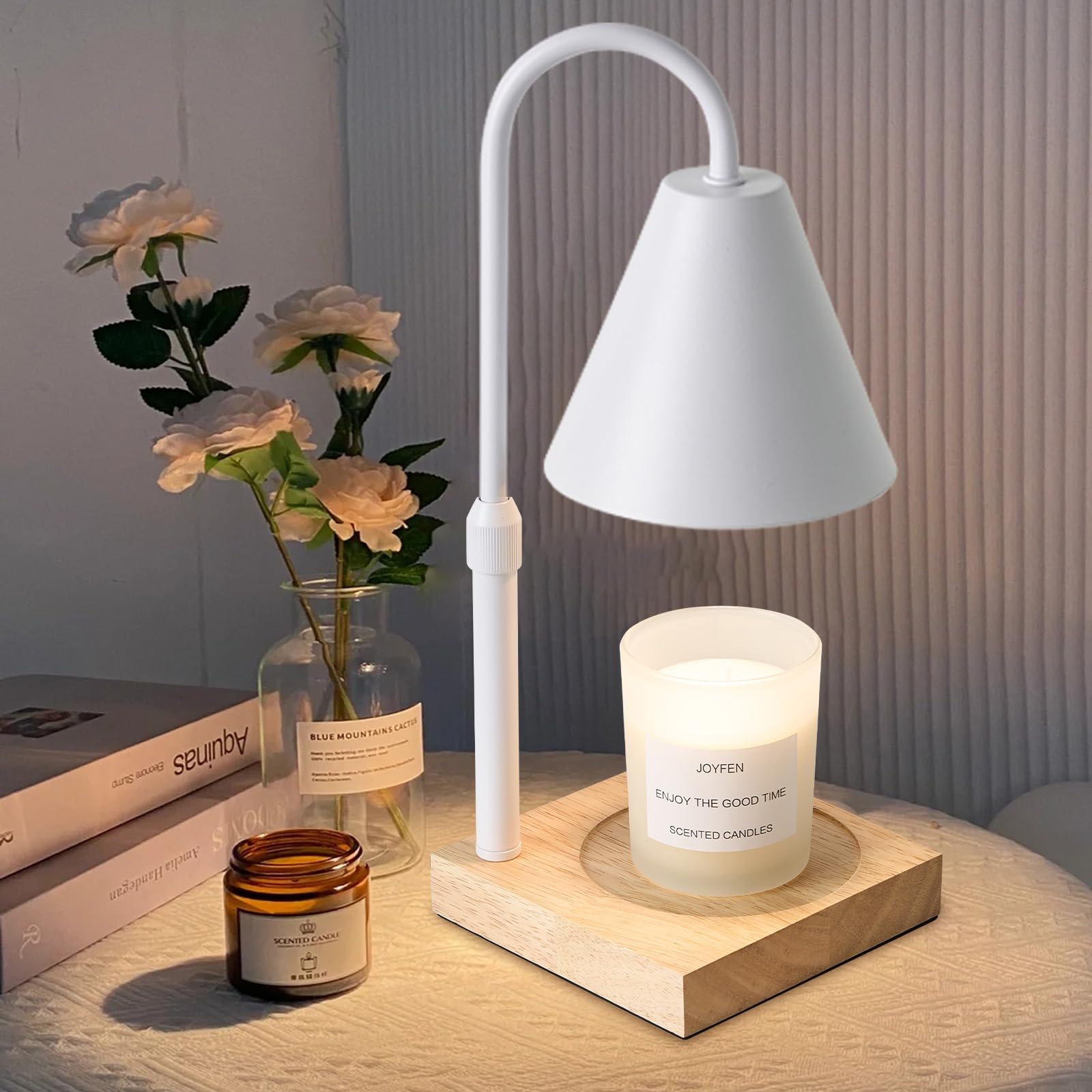 Photo 1 of Electric Candle Warmer Lamp with Timer: Candle Warmer Lamp Adjustable Height for All Size Jar Candles, Dimmable Candle Warmer Light with 2 Bulbs for Bedroom Home Decor, Gifts for Women, White
