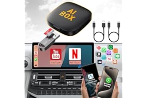 QUANLEX 3 in 1 Wireless Carplay& Android Auto Converts Wired to Wireless Carplay, Wireless CarPlay Ai Box Support Netflix YouTube Mirroring TF Card and USB,Video Box for iPhone iOS 10+/Android 11+,Plug & Play