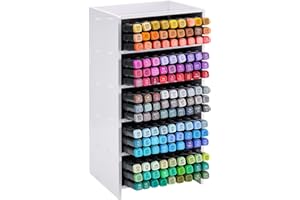 SANFURNEY Marker Pen Organizer Holder, 5 Slots Art Marker Rack Craft Art Supply Storage, Markers Pens Colored Pencils Storage Holder for Desktop Home Classroom Office