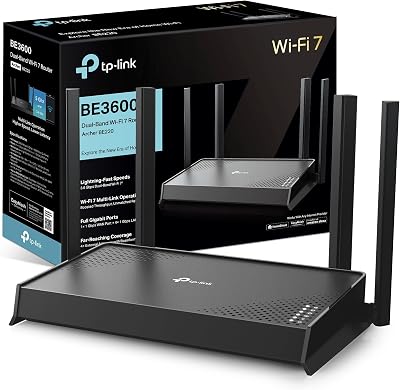 TP-Link Archer BE220 BE3600 Dual-Band WiFi 7 Router with 4 Antennas