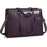 RAINSMORE Laptop Bag for Women 15.6 Inch Work Tote Bags Waterproof Leather Laptop Computer Tote Professional Briefcase