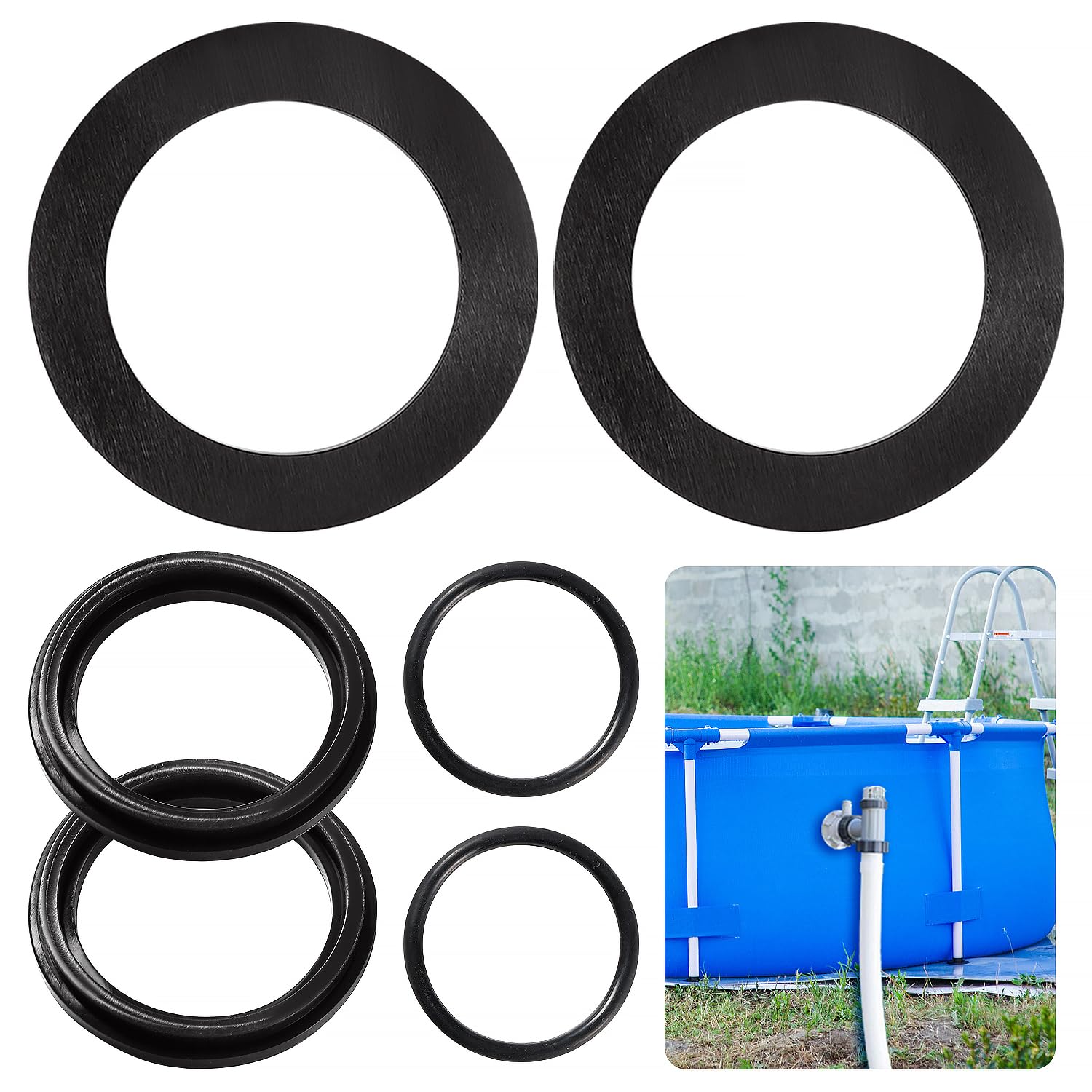 YIXISI 6 PCS O-Ring Pool Sealing Washers, Compatible with Intex Plunger Valves 25076RP, 10745, 10262, 10255