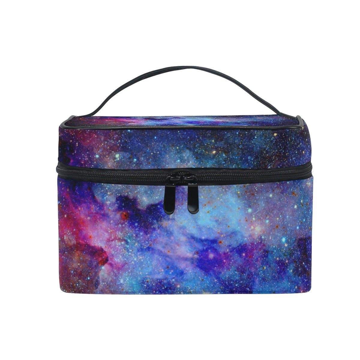 Makeup Bag, Galaxy Pattern Print Cosmetic Toiletry Storage Large Travel Handle Personalised Pouch with Compartments for Teenage Girl Boy Women Lady