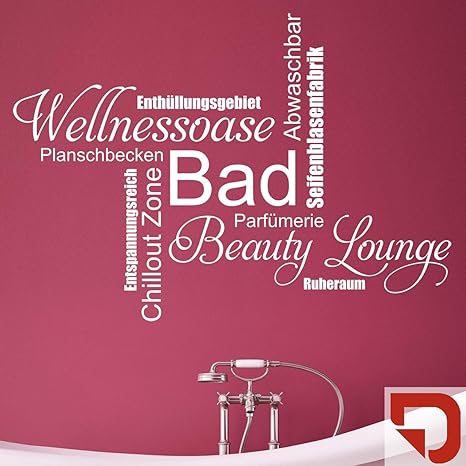 DESIGNSCAPE® Wandtattoo Bad Wortwolke Schriften - Beauty Zone