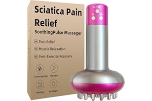 Yuonry Sciatica Pain Relief Device – Deep Tissue Massager for Sciatica, Nerve, Back, Leg, Hip & Muscle Pain Relief with Pulse, Heat, Vibration, Red Light, Purple (Purple)
