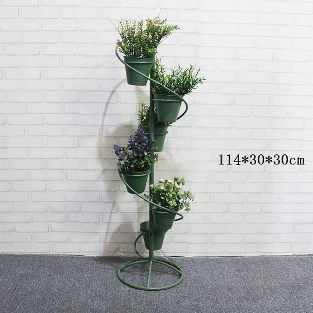 GYMhz Flower pot finishing rack. American Old Balcony Rotating Flower Wrought Iron Umbrella Flower Stand Plants potted rack (Color : A)