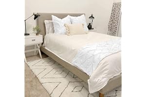 ABP COLLECTION Bed Runners - 100% Cotton 800 Thread Count Pinch Pleated Bed Runner - Luxury Pinch Pleated Bed Runner, Hotel Quality Modern Pinch Pleated Bed Runner Queen Size, White