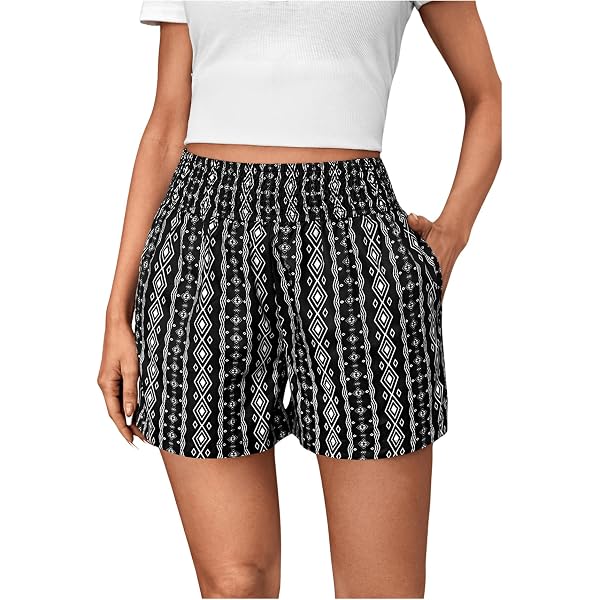 thumbnail image 2 of Women's Plus Size Boho Shorts ??? High Waisted Wide Leg With Paisley Print & Tassel Hem 2 of 12